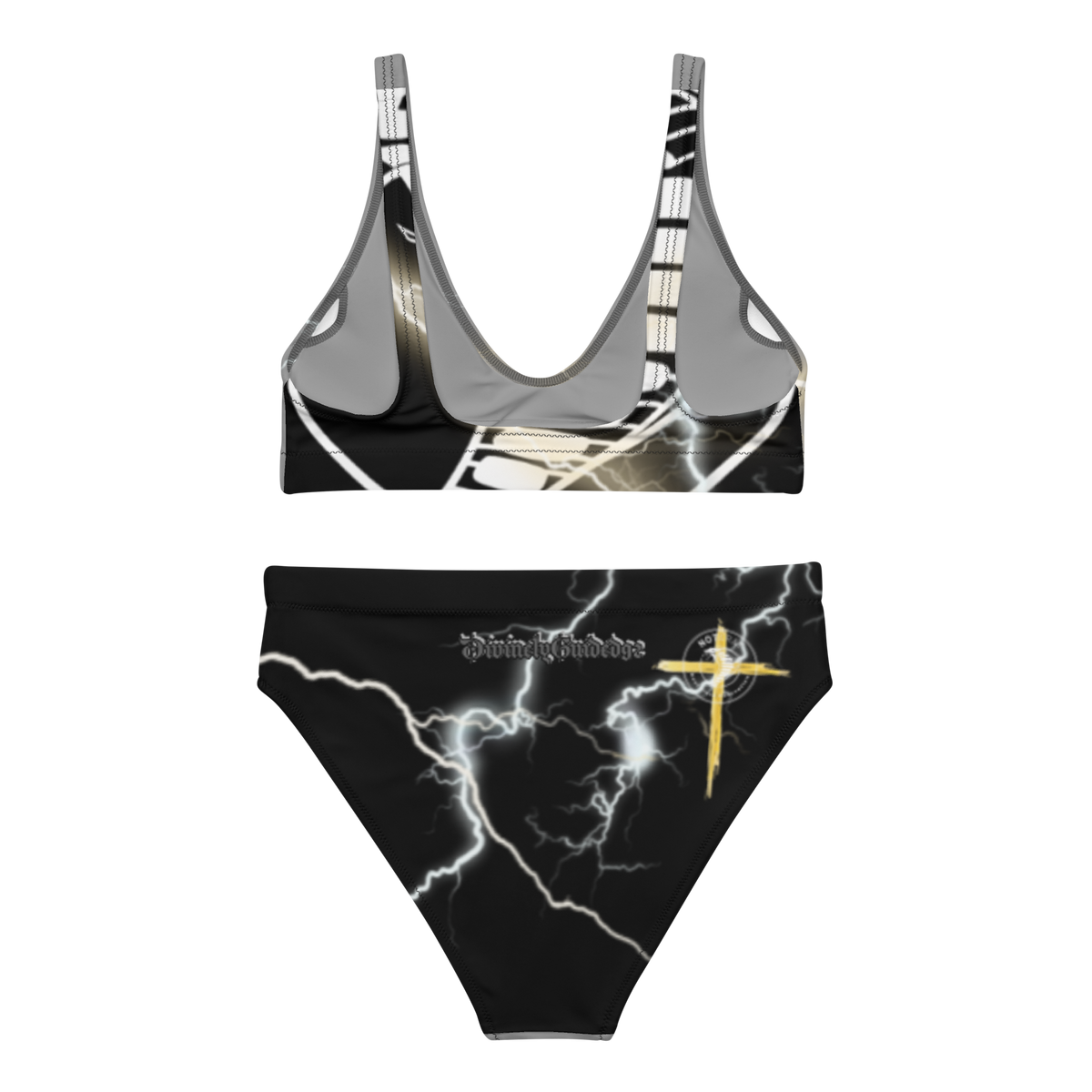 'Divine Strikes' Two-Tone high-waisted bikini