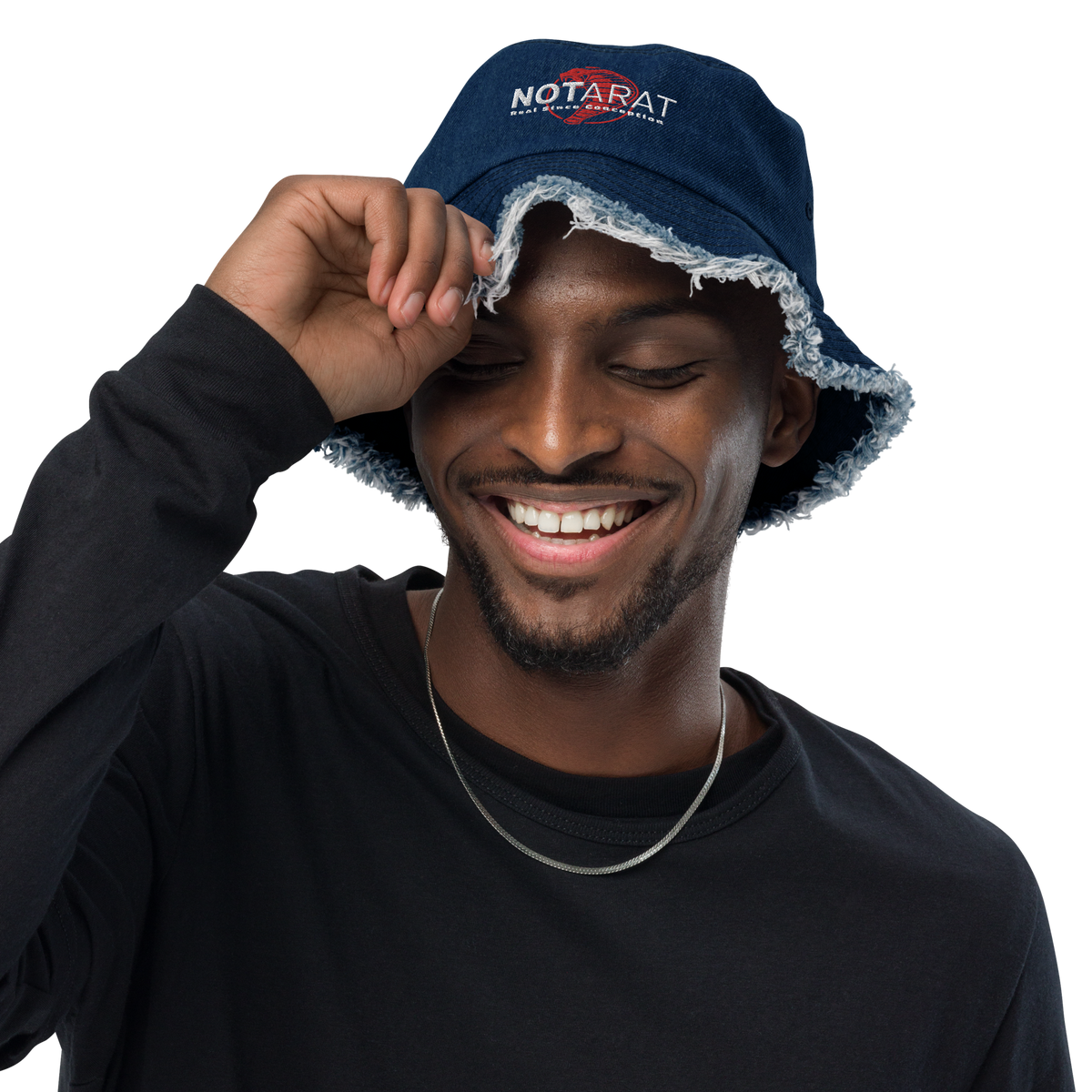 Notarat Distressed denim bucket hat