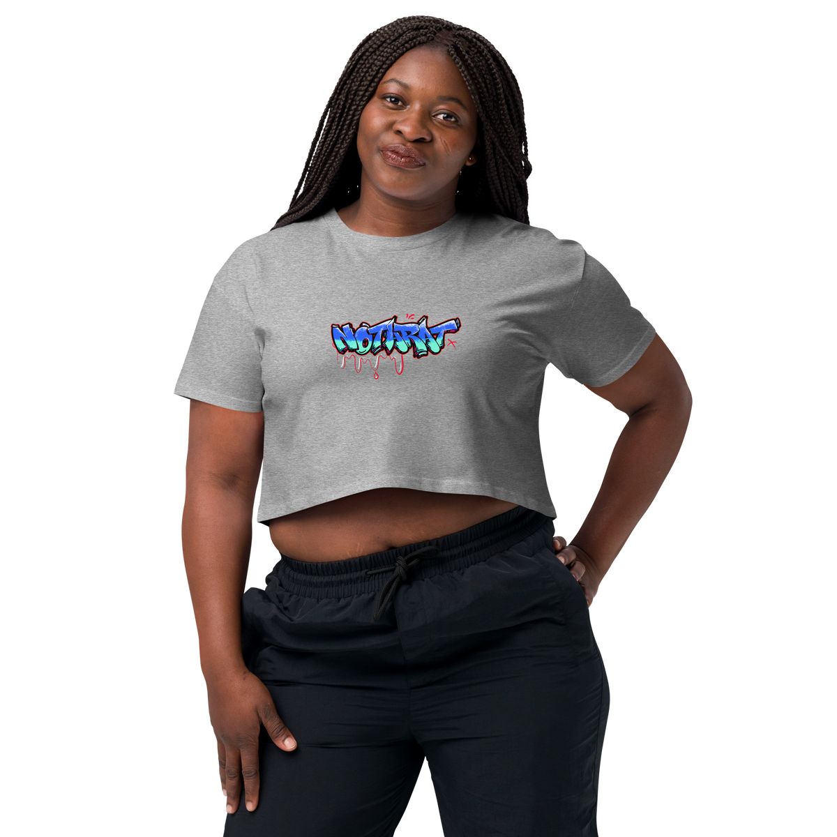 'Notaffiti Blue' crop top