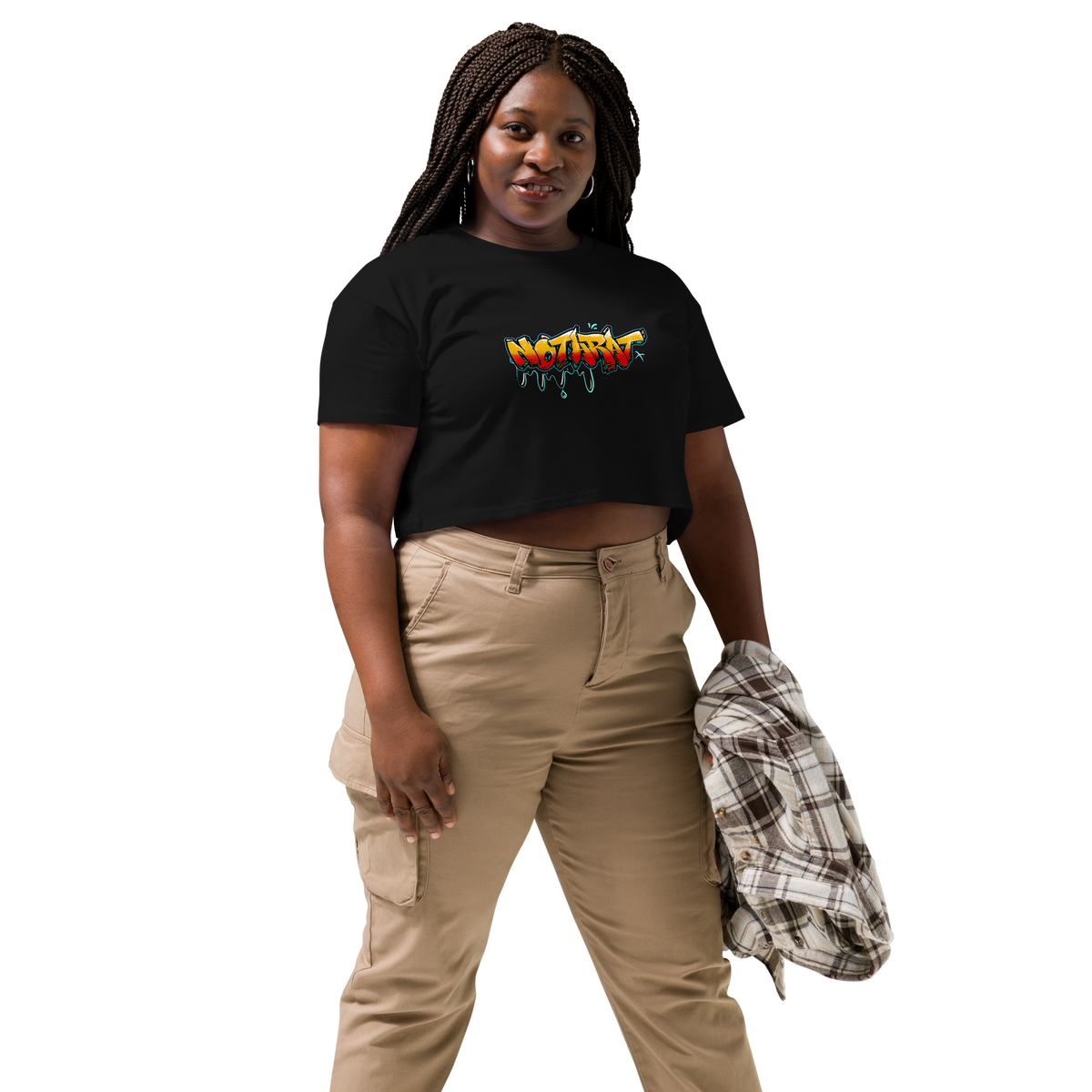 'Notaffiti Orange' crop top