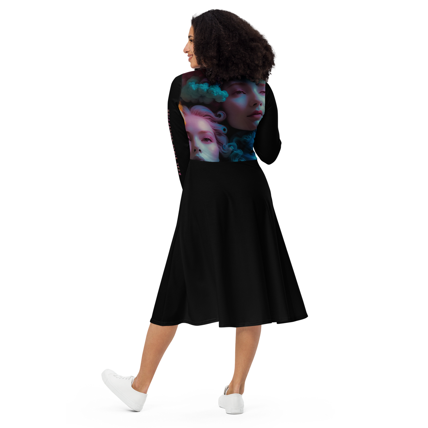 Notarat long sleeve midi dress by : B L A C K C A L L A H