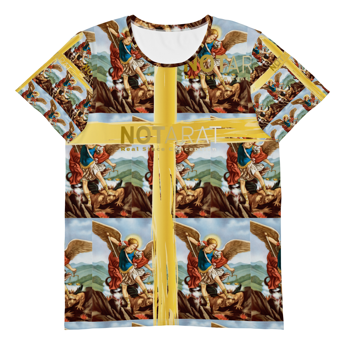 Saint Michael "No Mercy" Men's Athletic T-shirt