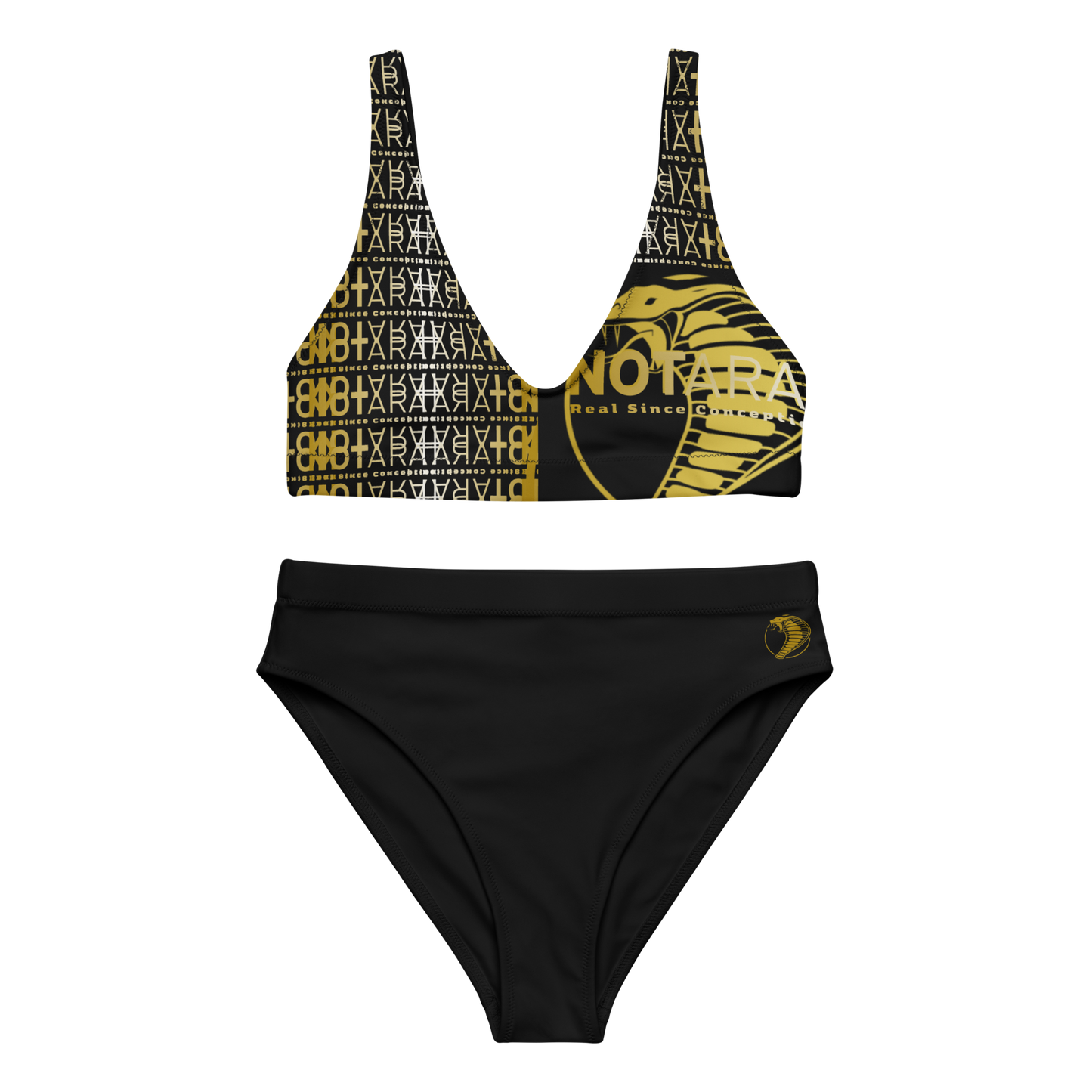 Notarat black & gold high-waisted bikini