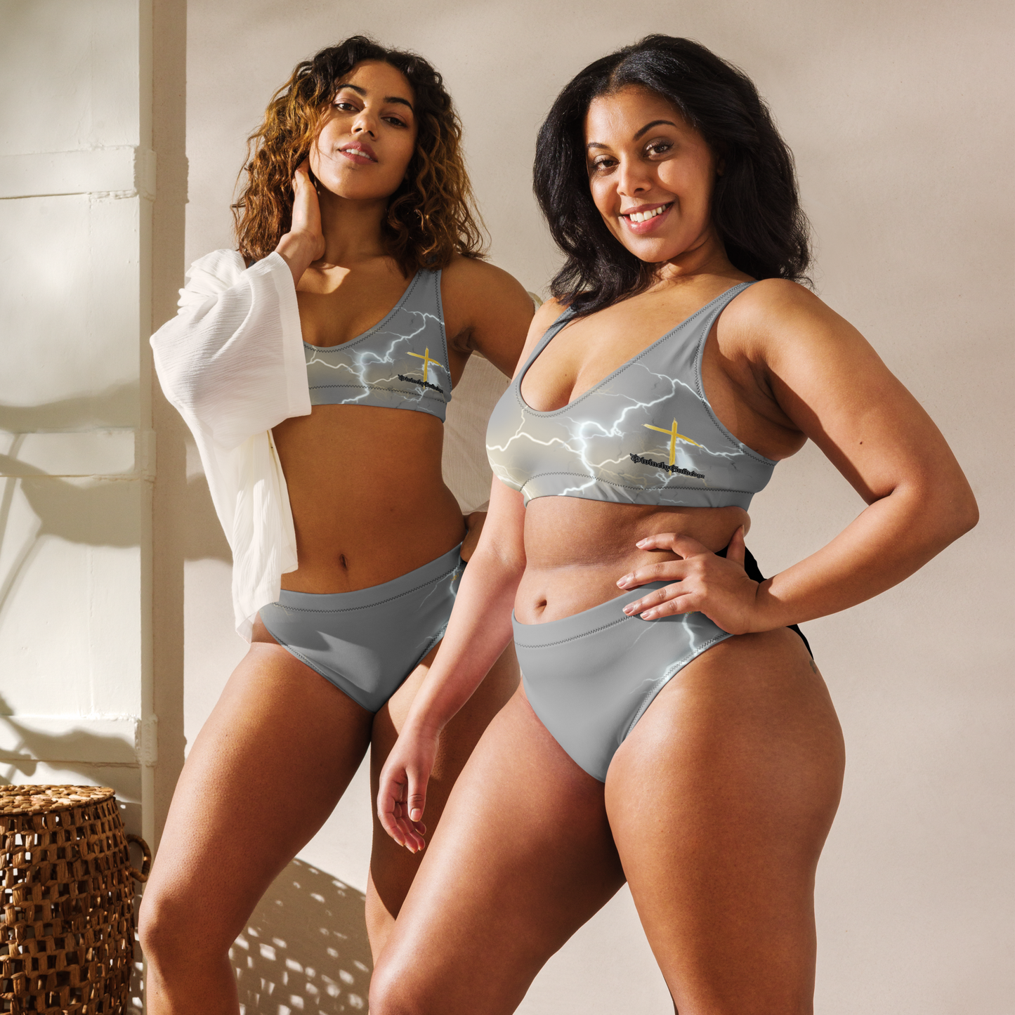 Notarat "Divine Strikes" high-waisted bikini (Grey two tone)