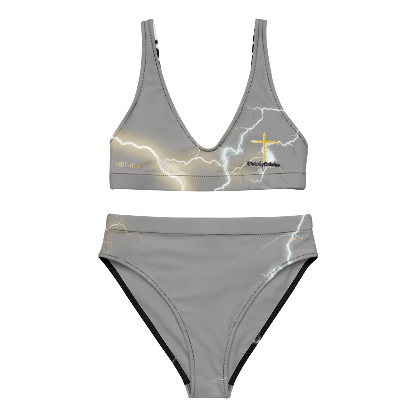 Notarat "Divine Strikes" high-waisted bikini (Grey two tone)