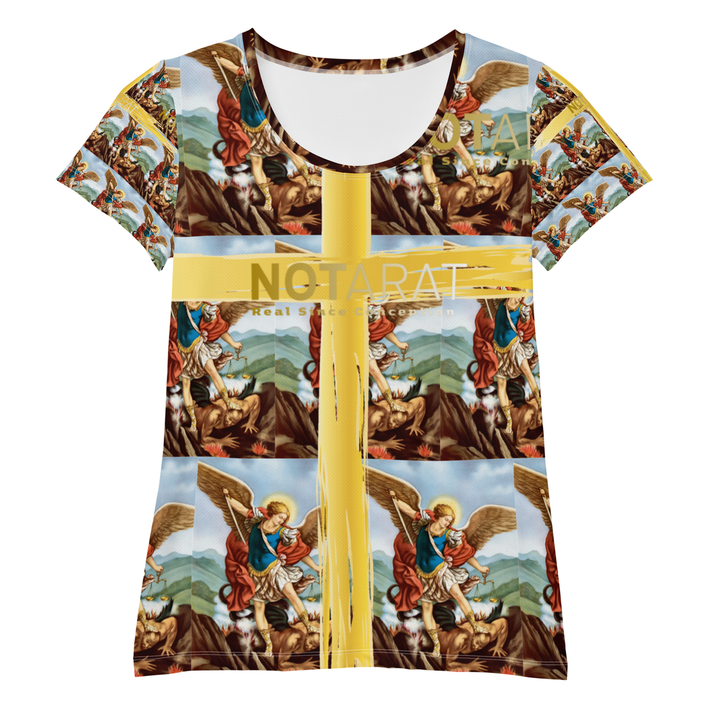 Saint Michael Print Women's Athletic T-shirt