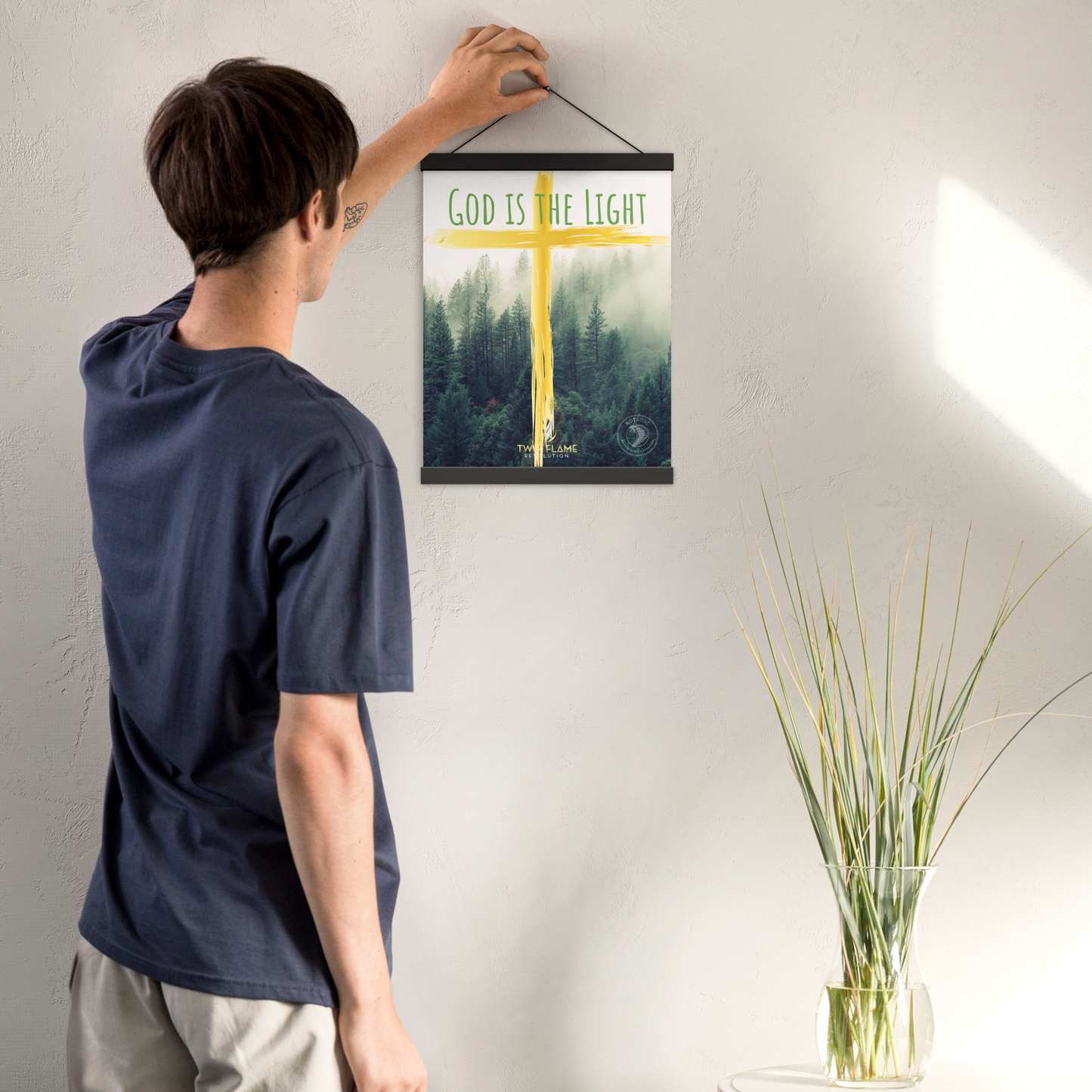 "God is the Light" Poster with hangers