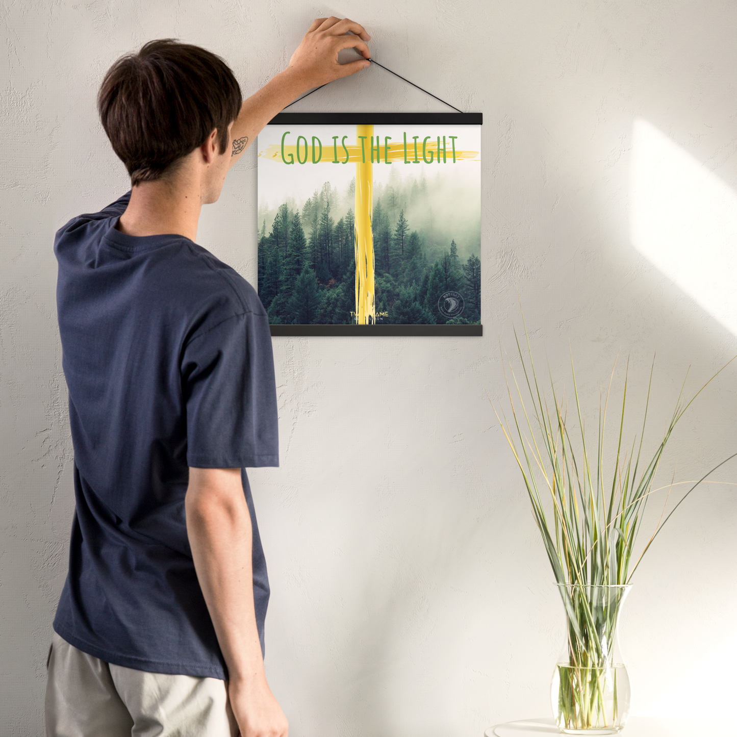 "God is the Light" Poster with hangers