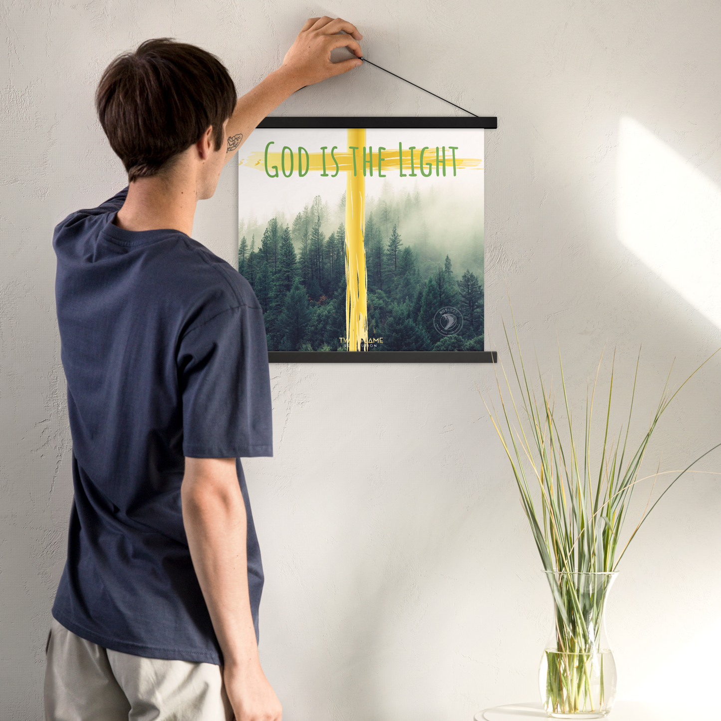 "God is the Light" Poster with hangers