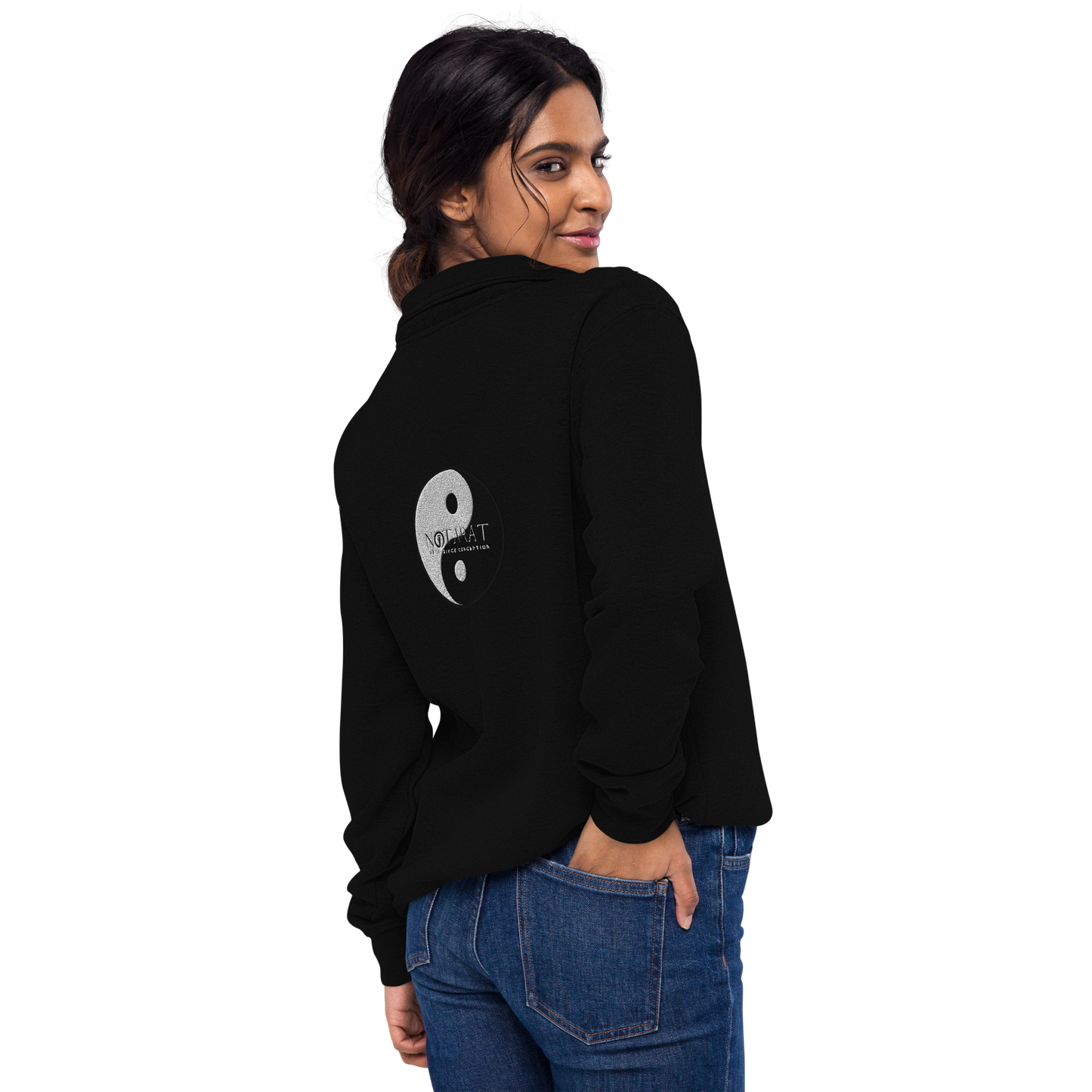 Unisex "yin - yang" fleece pullover