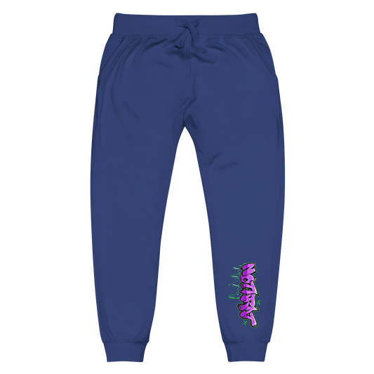 Notarat Unisex fleece "Notaffiti Purple" sweatpants