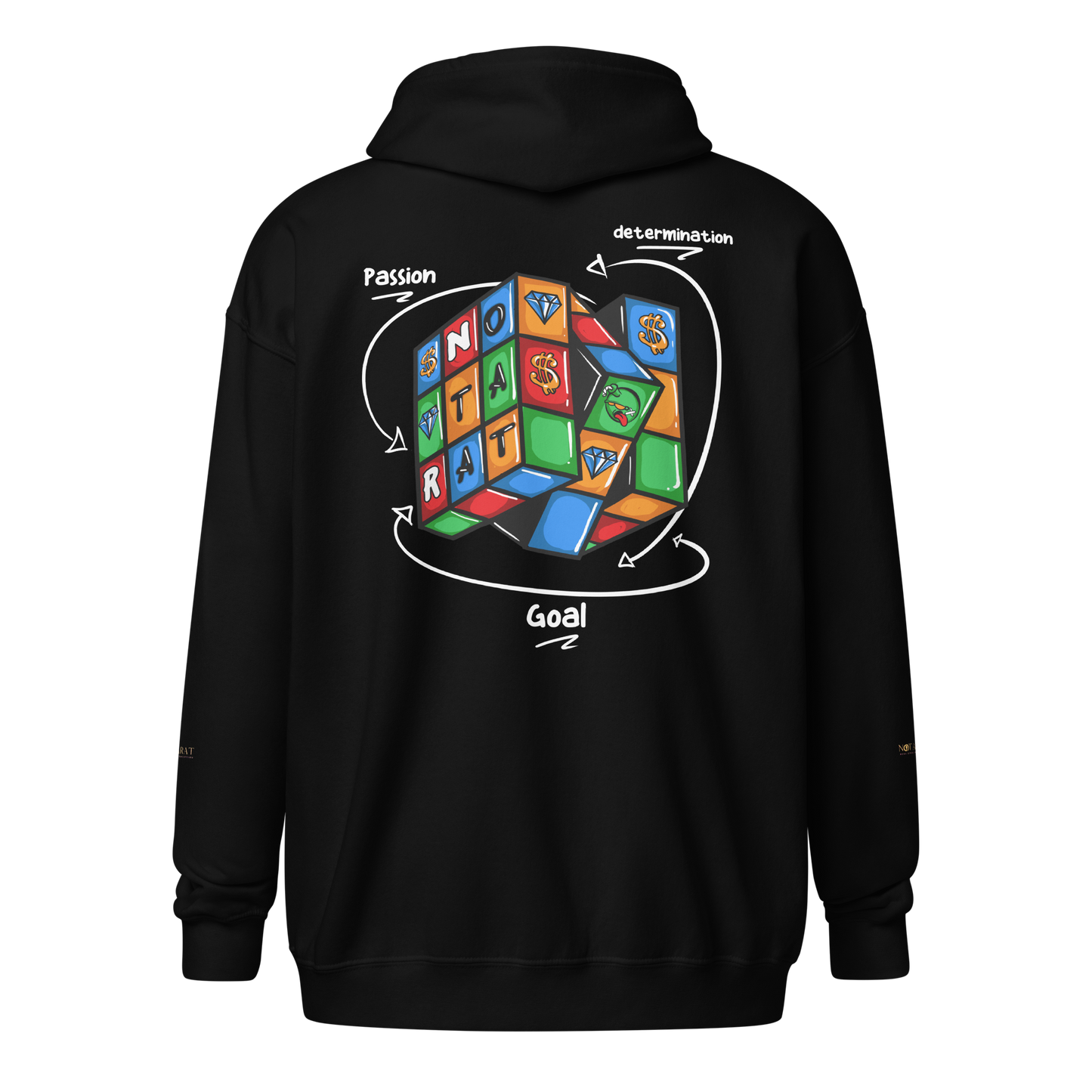 Notarat Unisex "Nota Rubix" zip hoodie by: Perio J.