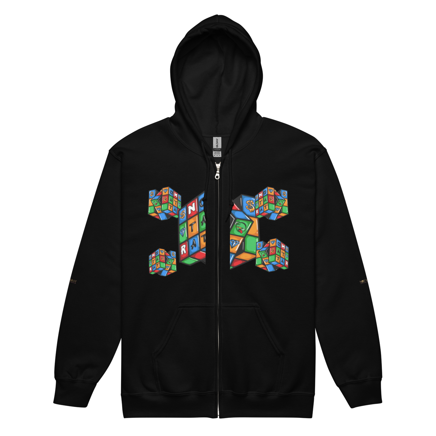 Notarat Unisex "Nota Rubix" zip hoodie by: Perio J.