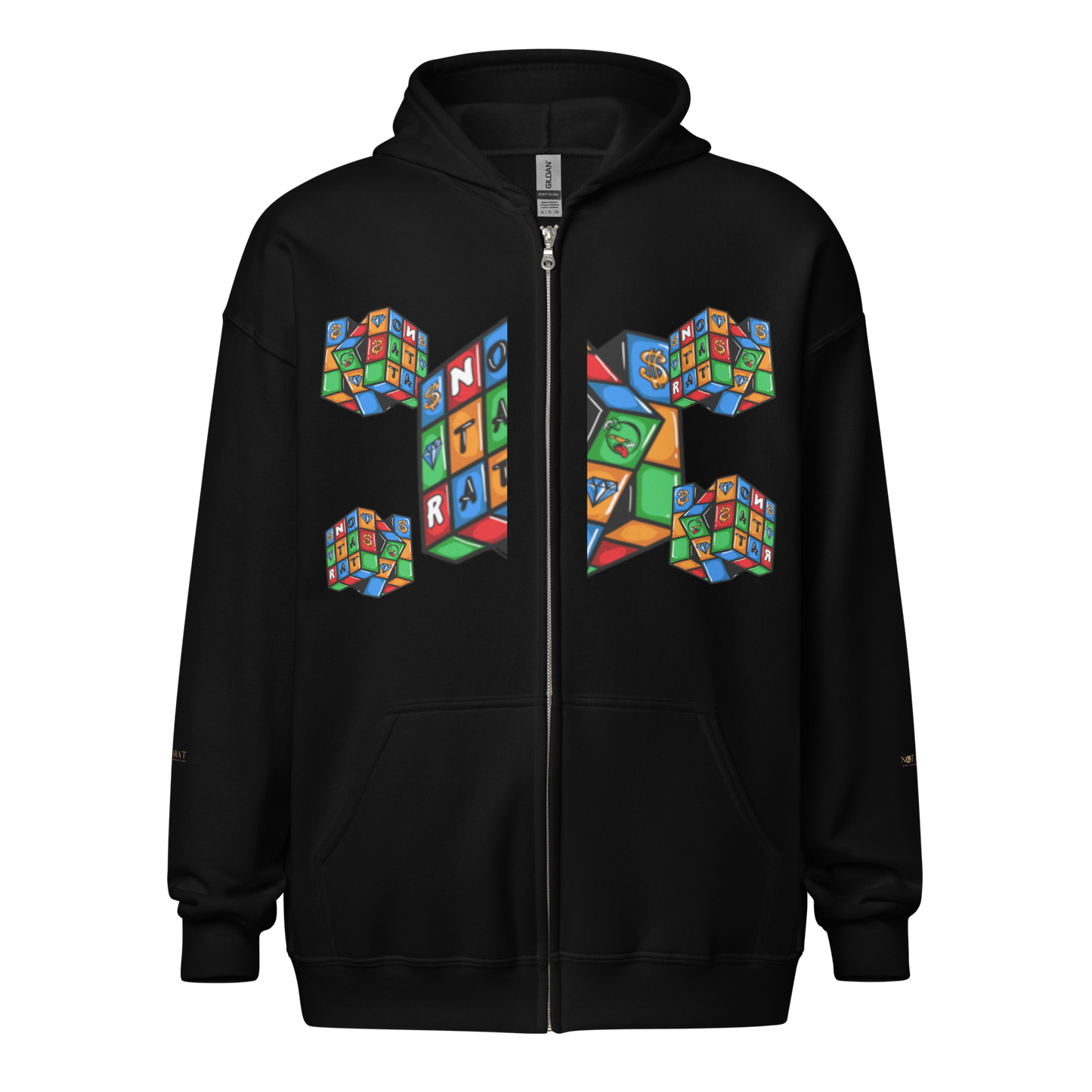 Notarat Unisex "Nota Rubix" zip hoodie by: Perio J.