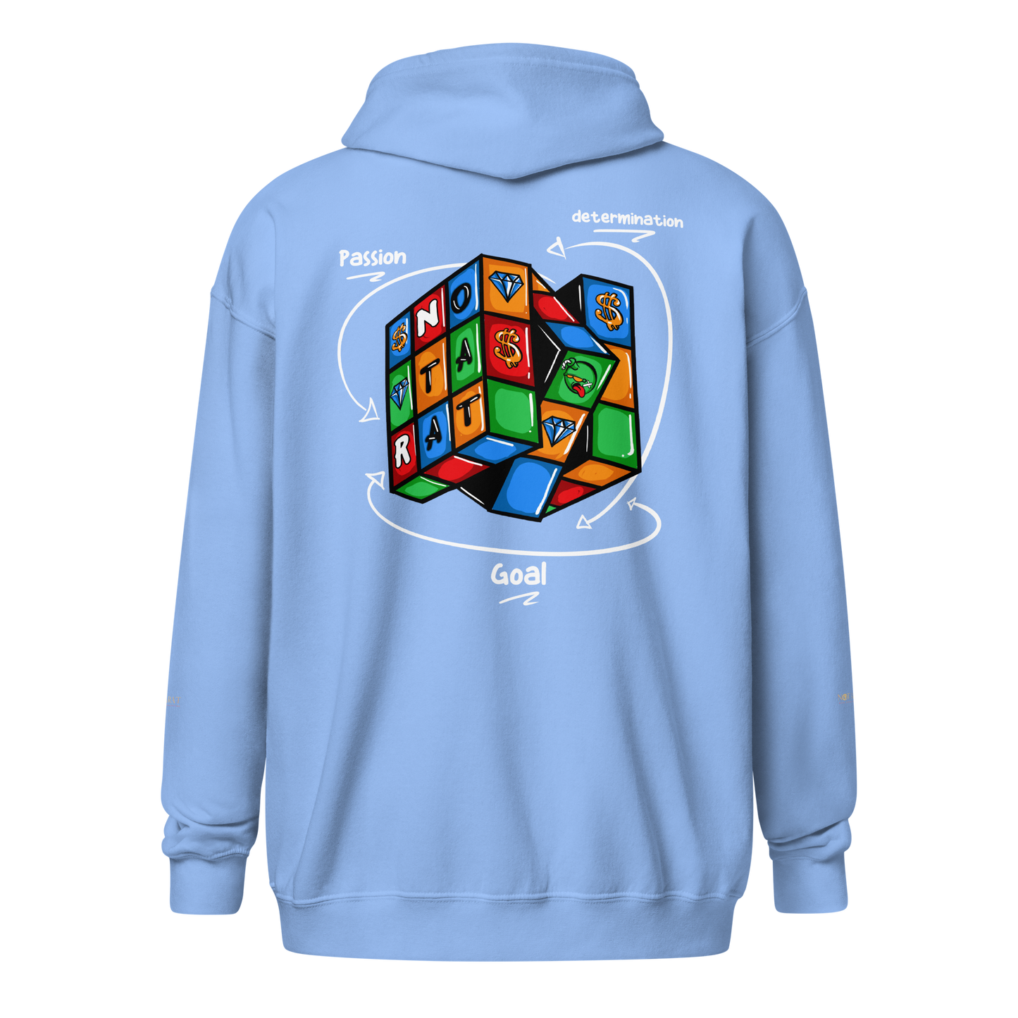 Notarat Unisex "Nota Rubix" zip hoodie by: Perio J.