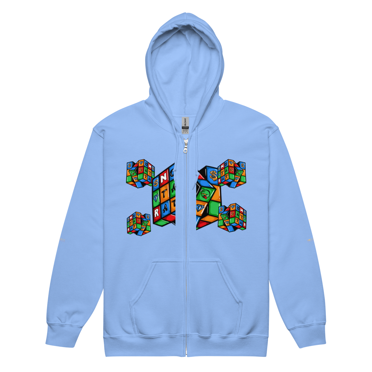 Notarat Unisex "Nota Rubix" zip hoodie by: Perio J.