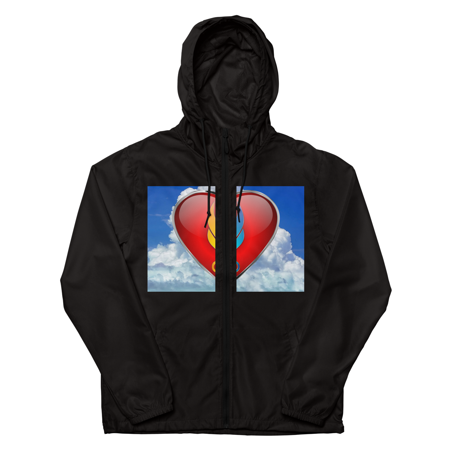 Unisex Flame Twins zip up windbreaker