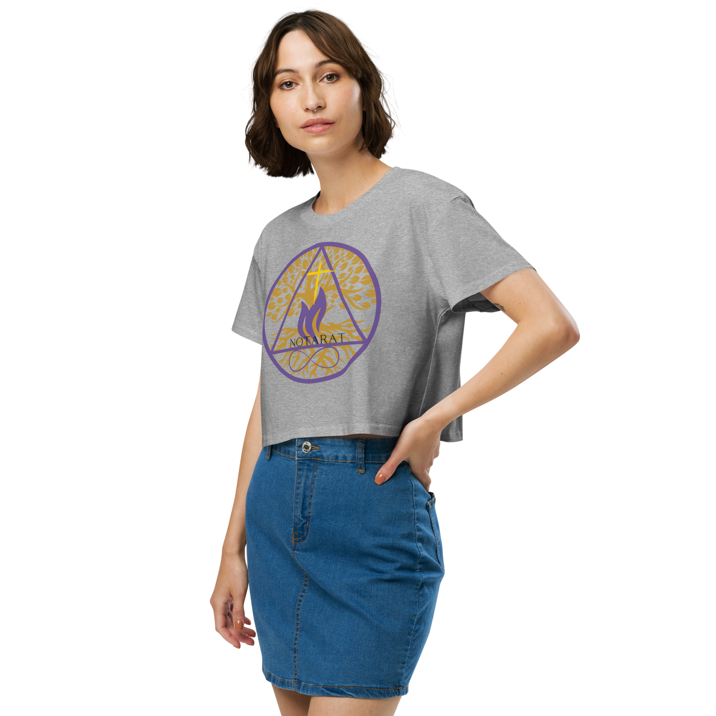 Women’s twin flame tree of life crop top