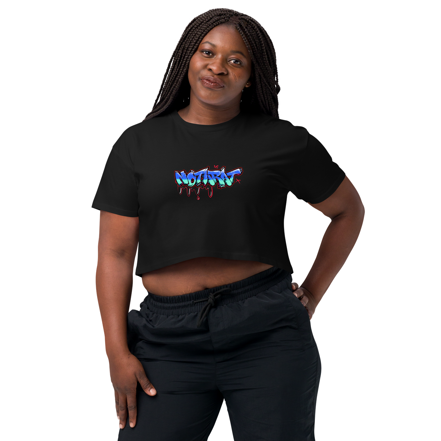 Women’s "Notaffiti Blue" crop top