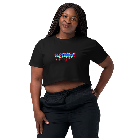 Women’s "Notaffiti Blue" crop top