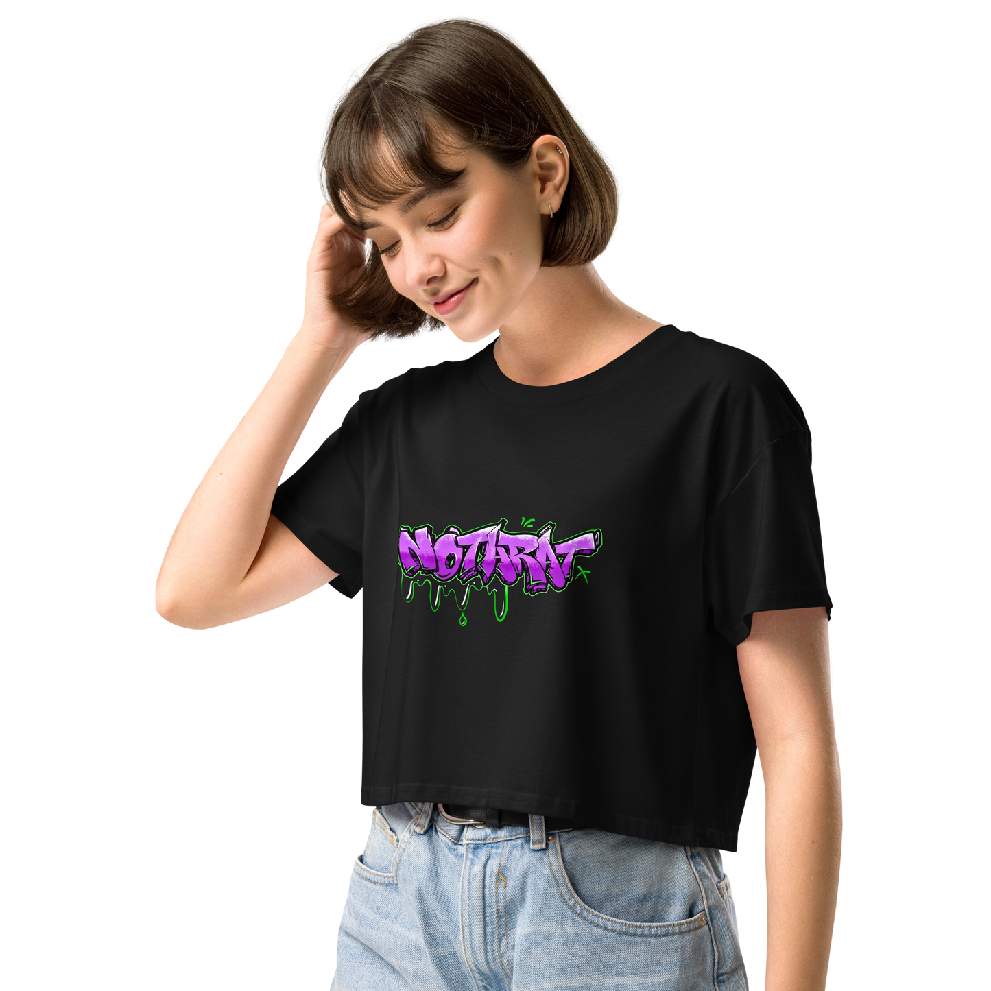 Women’s "Notaffiti purple" crop top