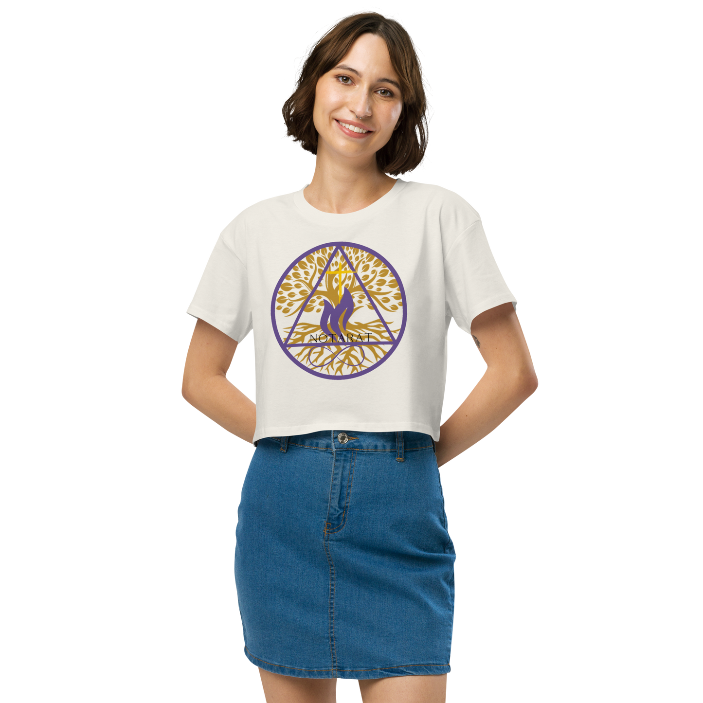 Women’s twin flame tree of life crop top